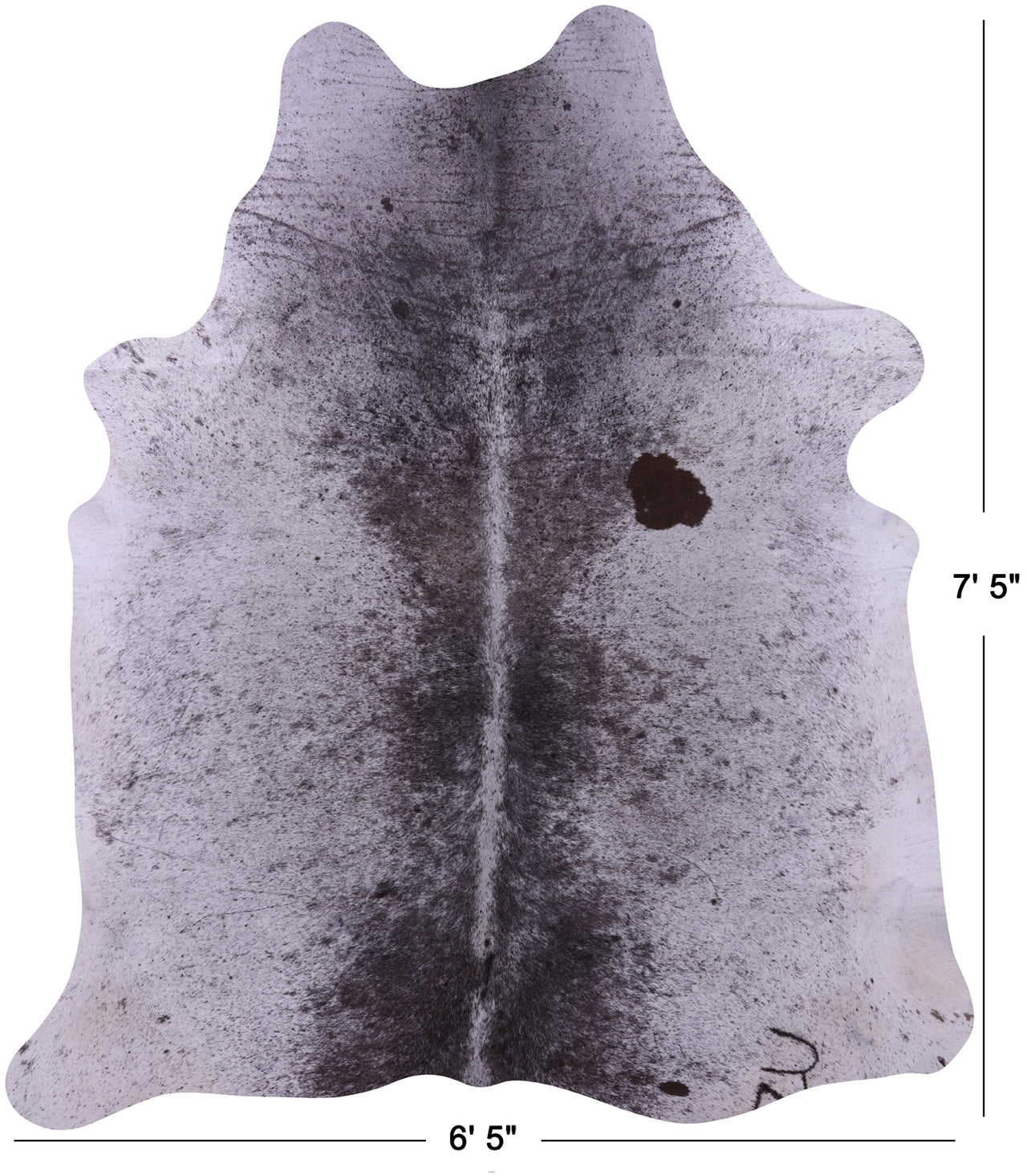 Brown Salt & Pepper Natural Cowhide Rug - X-Large 7' 5"H x 6' 5"W