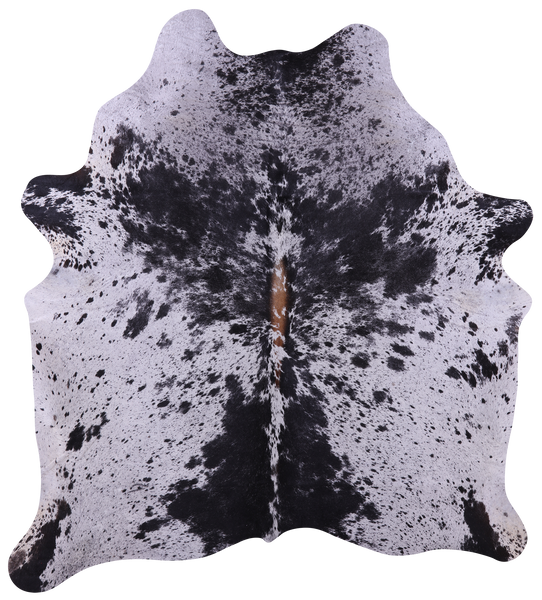 Black Salt & Pepper Natural Cowhide Rug - X-Large 7' 0"H x 6' 4"W