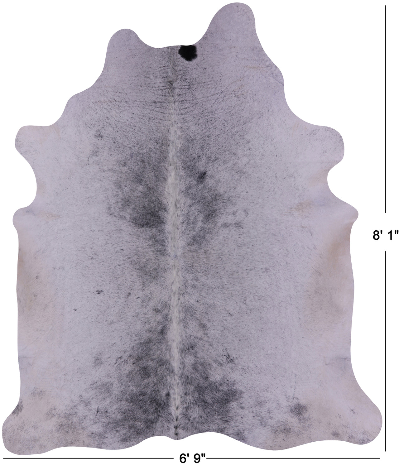 Black Salt & Pepper Natural Cowhide Rug - XX-Large 8' 1"H x 6' 9"W