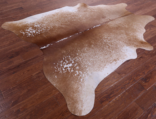 Brown Salt & Pepper Natural Cowhide Rug - X-Large 7' 6