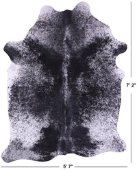 Thumbnail for Black Salt & Pepper Natural Cowhide Rug - X-Large 7' 2