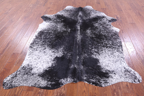 Black Salt & Pepper Natural Cowhide Rug - X-Large 7' 2