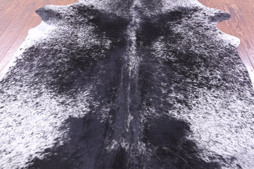 Black Salt & Pepper Natural Cowhide Rug - X-Large 7' 2