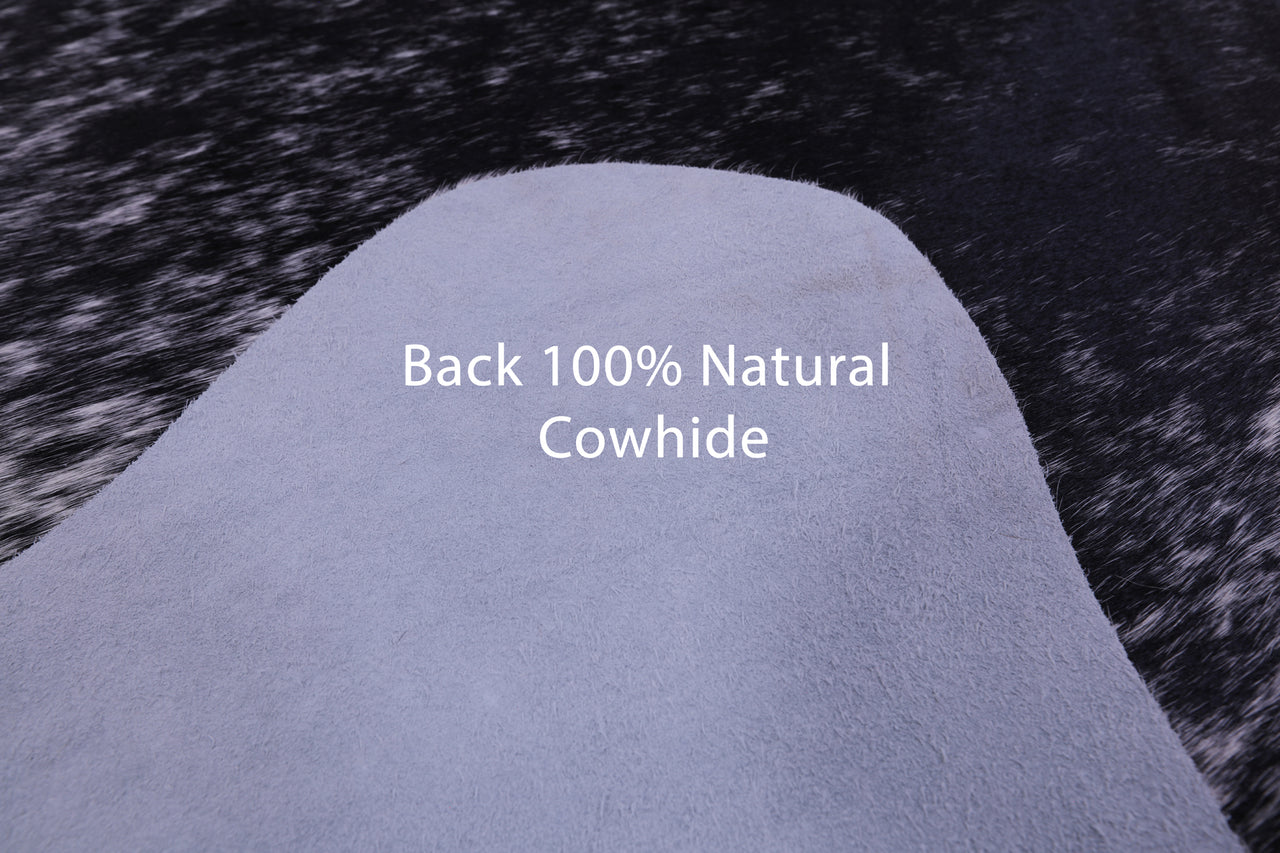 Black Salt & Pepper Natural Cowhide Rug - X-Large 7' 2"H x 5' 7"W