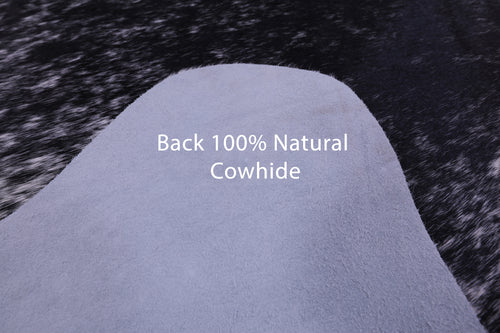 Black Salt & Pepper Natural Cowhide Rug - X-Large 7' 2