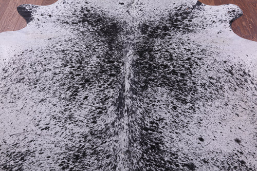 Black Salt & Pepper Natural Cowhide Rug - X-Large 7' 1