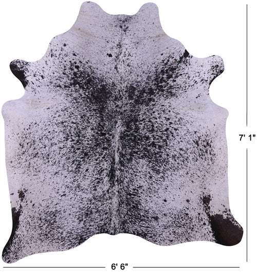 Black Salt & Pepper Natural Cowhide Rug - X-Large 7' 1