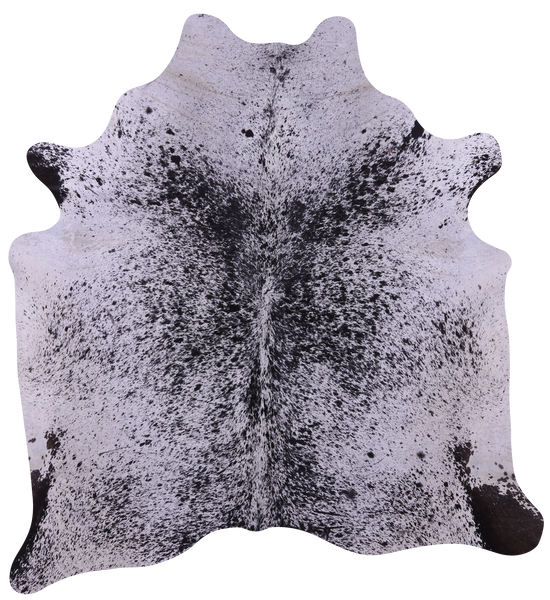 Black Salt & Pepper Natural Cowhide Rug - X-Large 7' 1"H x 6' 6"W