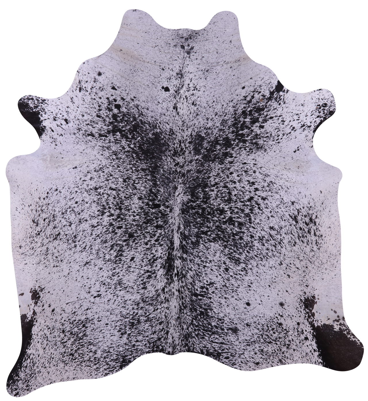 Black Salt & Pepper Natural Cowhide Rug - X-Large 7' 1"H x 6' 6"W