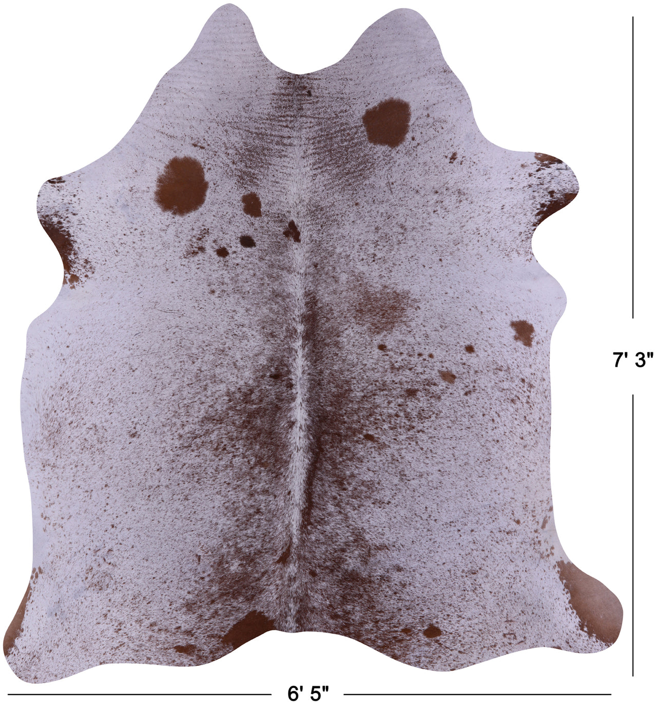 Brown Salt & Pepper Natural Cowhide Rug - X-Large 7' 3"H x 6' 5"W