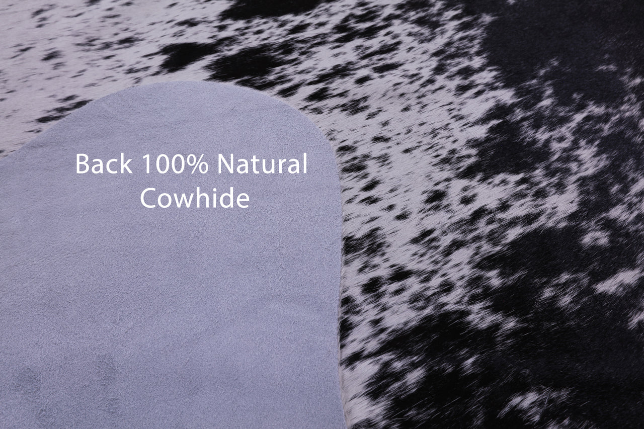 Black Salt & Pepper Natural Cowhide Rug - X-Large 7' 0"H x 5' 11"W