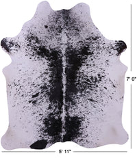 Thumbnail for Black Salt & Pepper Natural Cowhide Rug - X-Large 7' 0