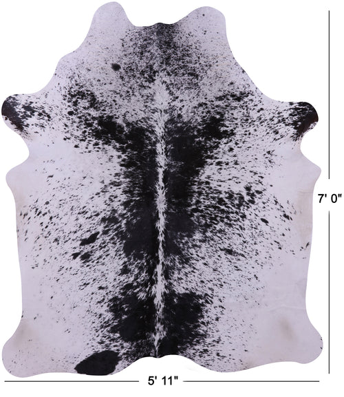 Black Salt & Pepper Natural Cowhide Rug - X-Large 7' 0
