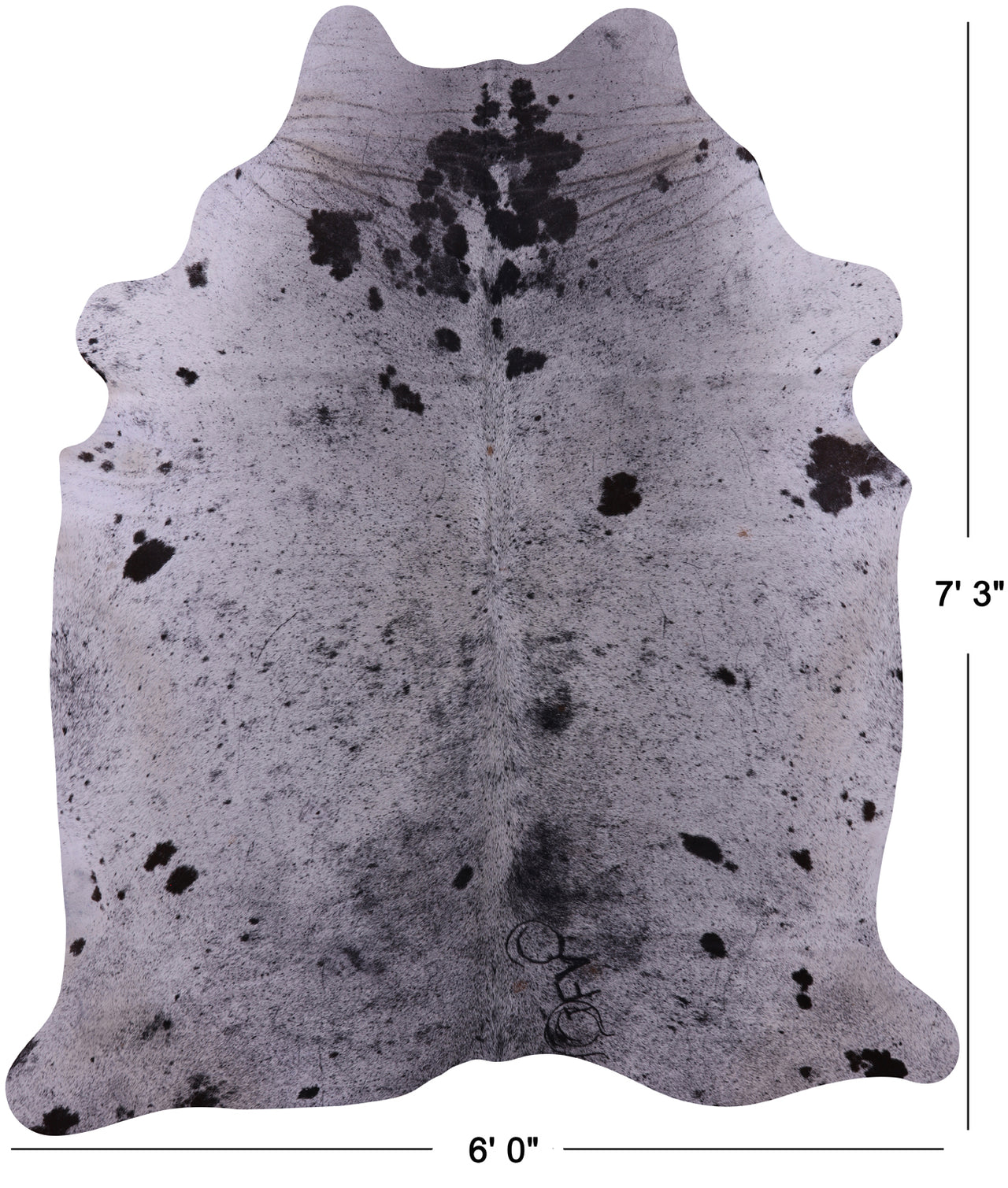 Brown Salt & Pepper Natural Cowhide Rug - X-Large 7' 3"H x 6' 0"W