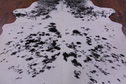 Black Salt & Pepper Natural Cowhide Rug - X-Large 7' 6