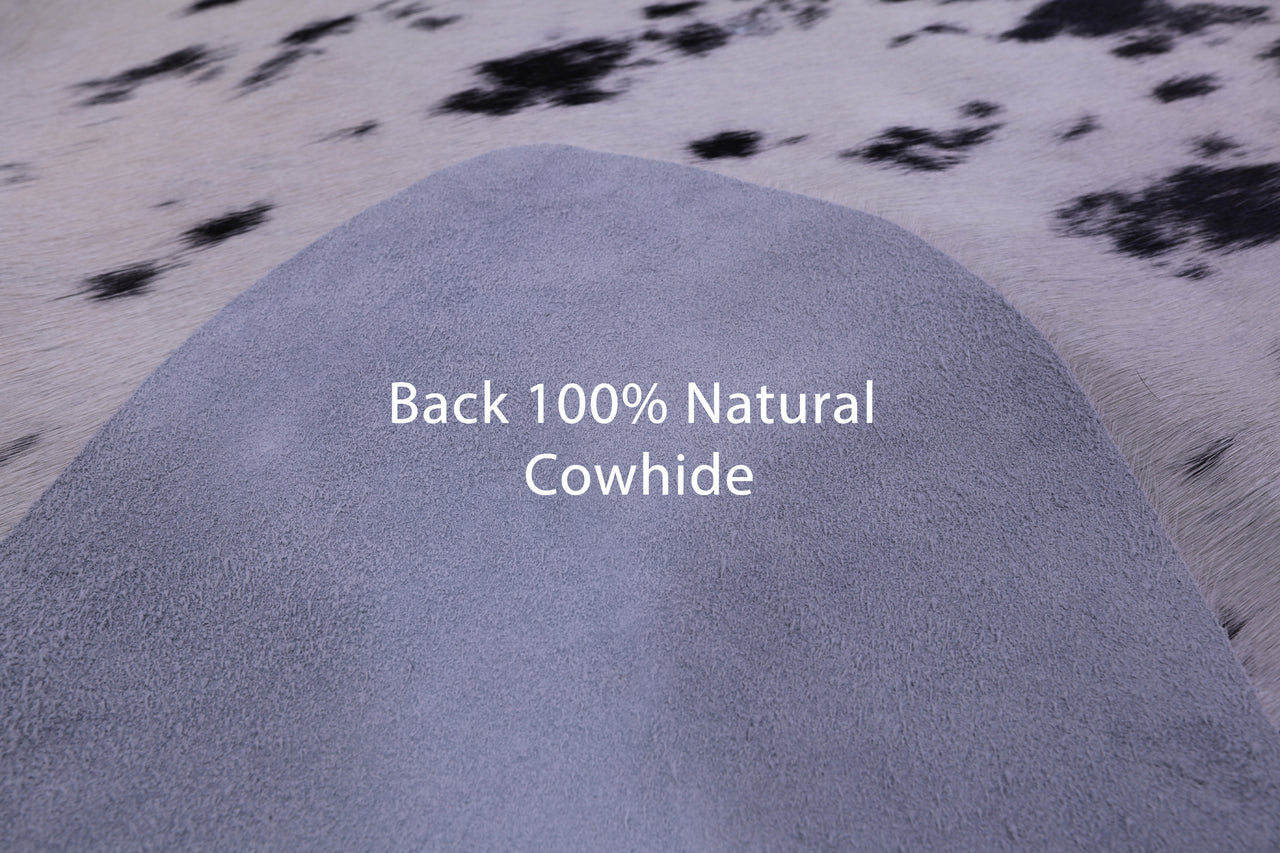 Black Salt & Pepper Natural Cowhide Rug - X-Large 7' 6"H x 6' 6"W