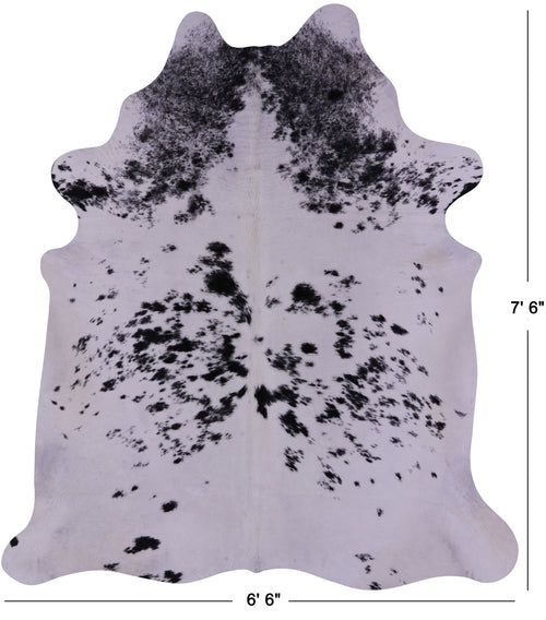 Black Salt & Pepper Natural Cowhide Rug - X-Large 7' 6