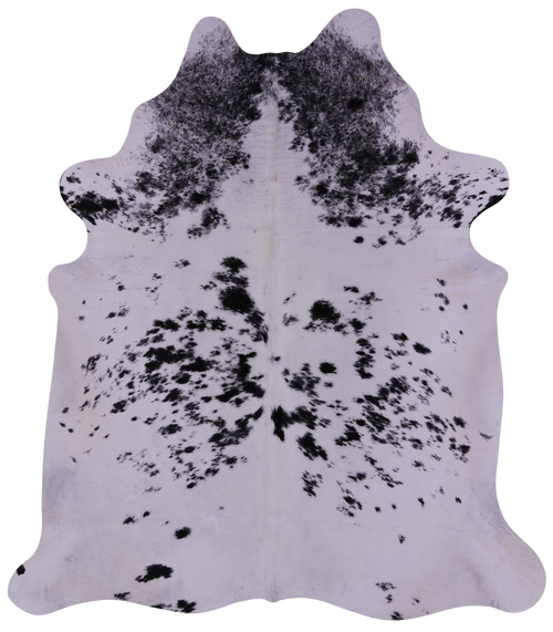 Black Salt & Pepper Natural Cowhide Rug - X-Large 7' 6