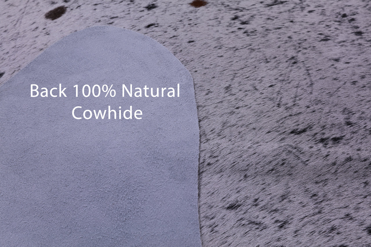 Black Salt & Pepper Natural Cowhide Rug - XX-Large 7' 10"H x 6' 6"W