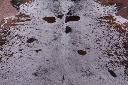Brown Salt & Pepper Natural Cowhide Rug - X-Large 7' 2