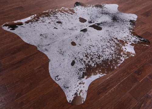 Brown Salt & Pepper Natural Cowhide Rug - X-Large 7' 2