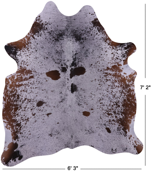 Brown Salt & Pepper Natural Cowhide Rug - X-Large 7' 2