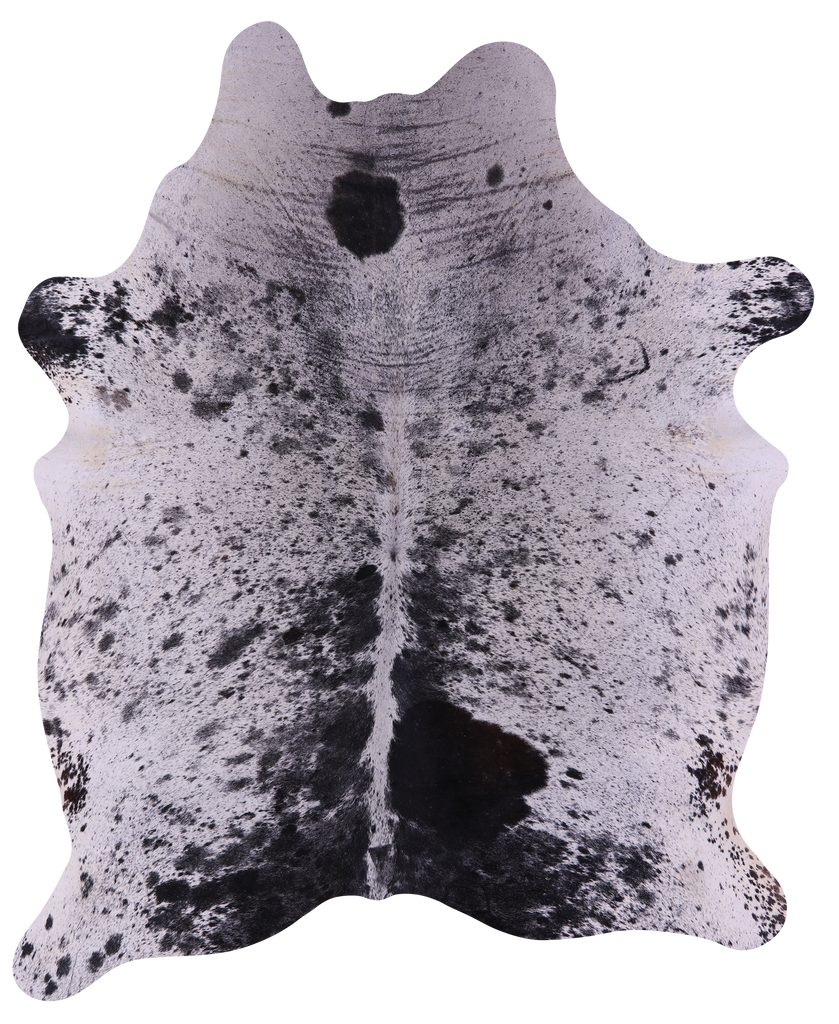 Black Salt & Pepper Natural Cowhide Rug - X-Large 7' 4"H x 6' 0"W
