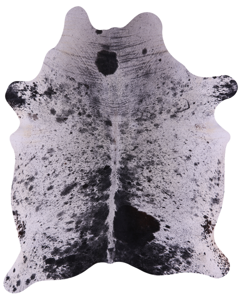 Black Salt & Pepper Natural Cowhide Rug - X-Large 7' 4"H x 6' 0"W