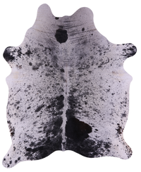 Thumbnail for Black Salt & Pepper Natural Cowhide Rug - X-Large 7' 4