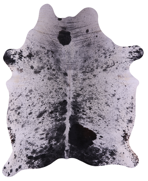 Black Salt & Pepper Natural Cowhide Rug - X-Large 7' 4