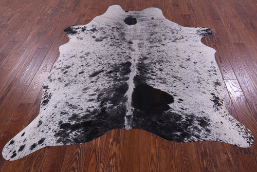 Black Salt & Pepper Natural Cowhide Rug - X-Large 7' 4