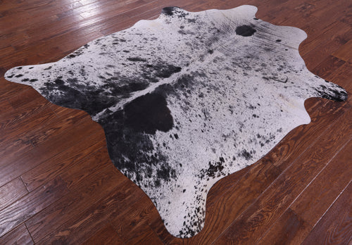 Black Salt & Pepper Natural Cowhide Rug - X-Large 7' 4