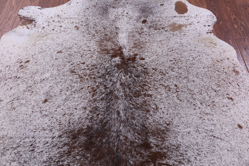 Brown Salt & Pepper Natural Cowhide Rug - Large 6' 7