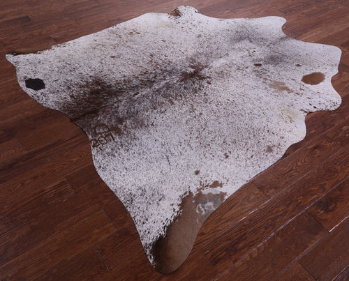 Brown Salt & Pepper Natural Cowhide Rug - Large 6' 7