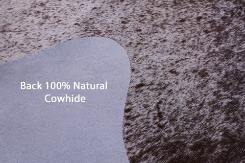 Brown Salt & Pepper Natural Cowhide Rug - Large 6' 7