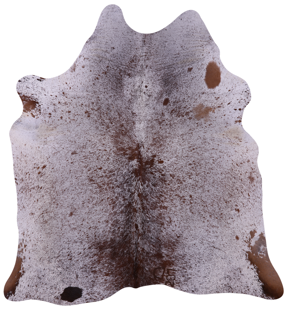 Brown Salt & Pepper Natural Cowhide Rug - Large 6' 7"H x 6' 1"W