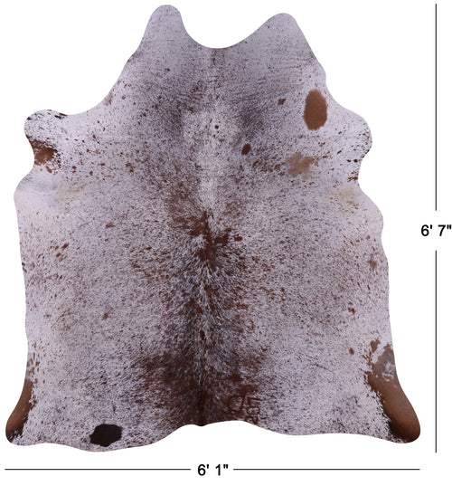Brown Salt & Pepper Natural Cowhide Rug - Large 6' 7