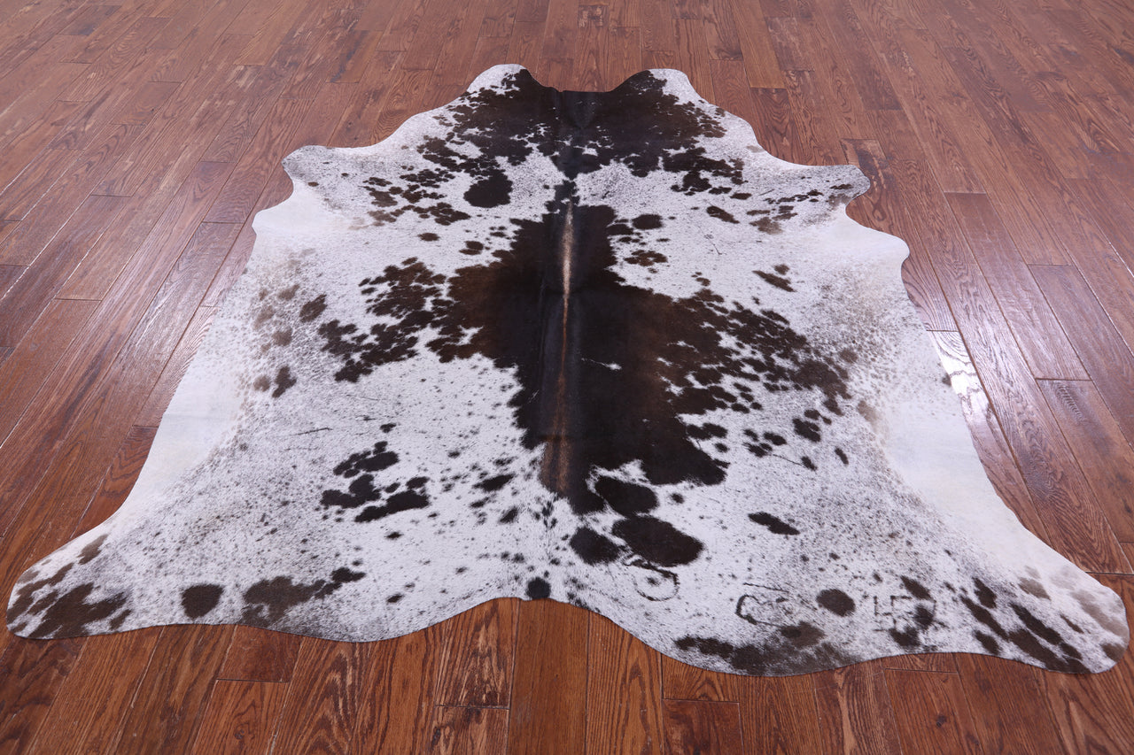 Brown Salt & Pepper Natural Cowhide Rug - X-Large 7' 2"H x 6' 8"W