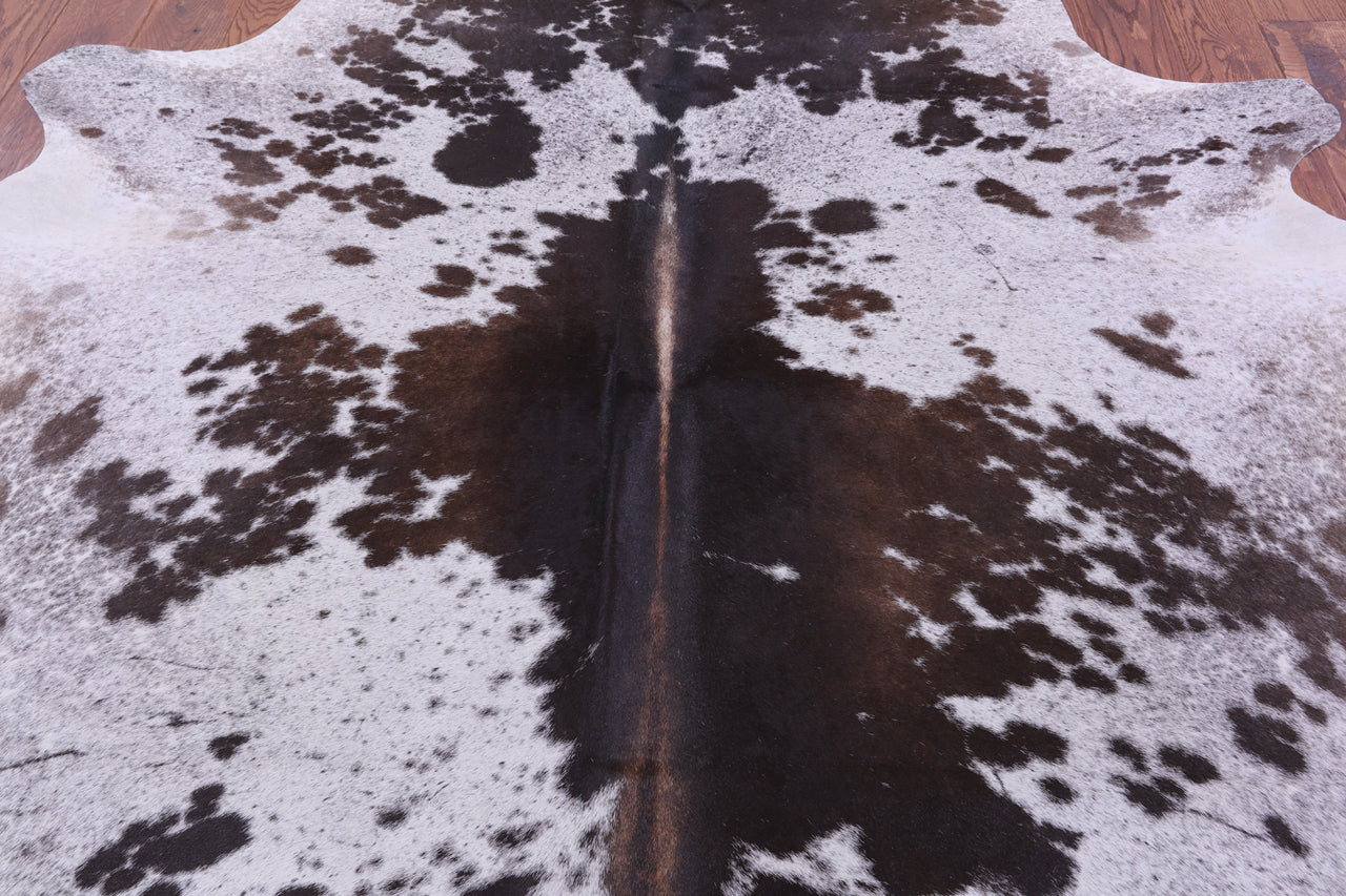Brown Salt & Pepper Natural Cowhide Rug - X-Large 7' 2"H x 6' 8"W