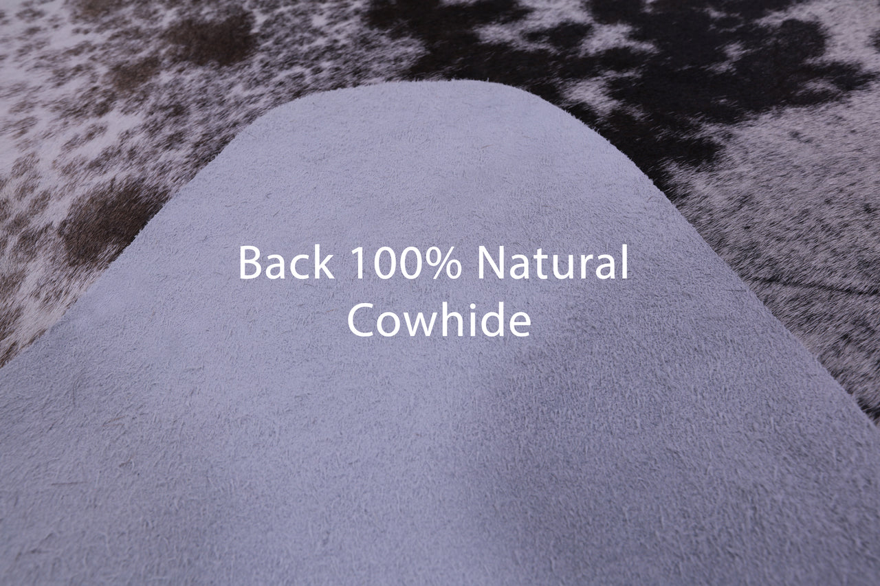 Brown Salt & Pepper Natural Cowhide Rug - X-Large 7' 2"H x 6' 8"W