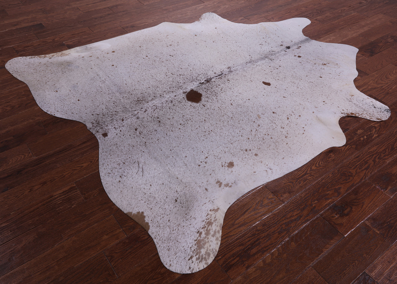 Brown Salt & Pepper Natural Cowhide Rug - X-Large 7' 4"H x 6' 3"W