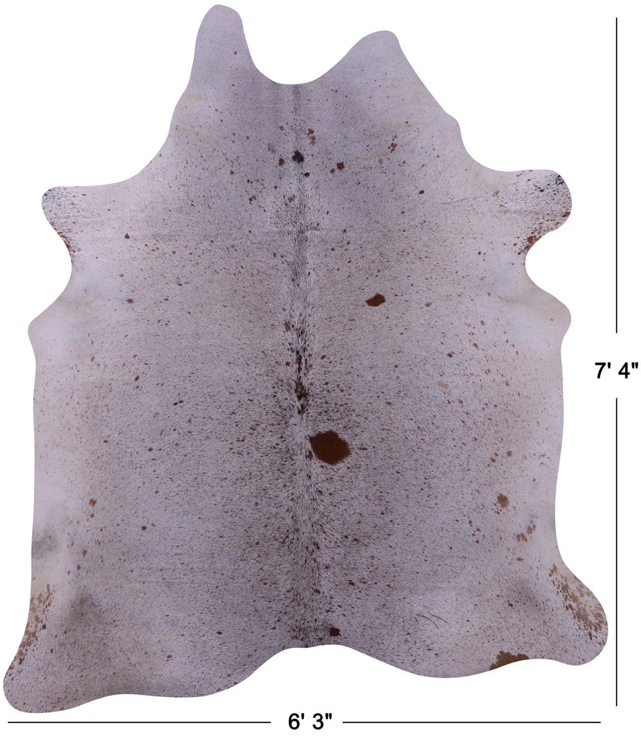 Brown Salt & Pepper Natural Cowhide Rug - X-Large 7' 4"H x 6' 3"W