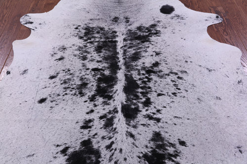 Black Salt & Pepper Natural Cowhide Rug - XX-Large 7' 10