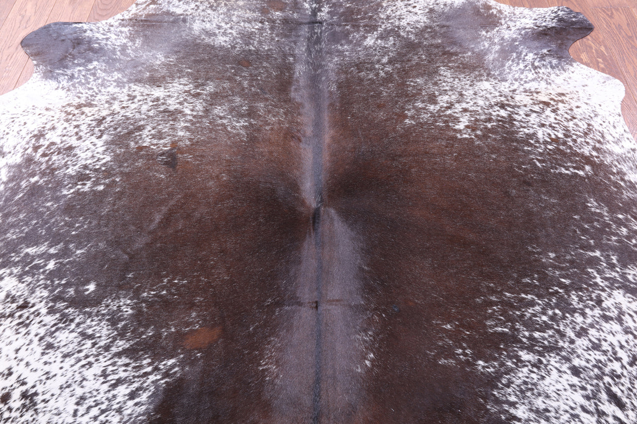 Brown Salt & Pepper Natural Cowhide Rug - X-Large 7' 3"H x 6' 3"W
