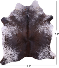 Thumbnail for Brown Salt & Pepper Natural Cowhide Rug - X-Large 7' 3