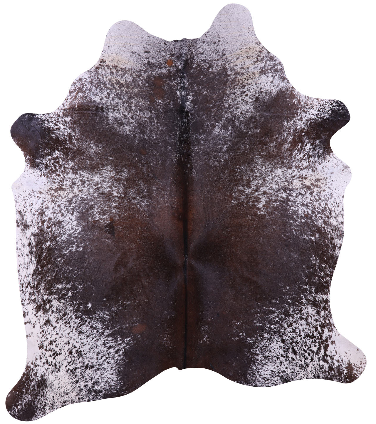 Brown Salt & Pepper Natural Cowhide Rug - X-Large 7' 3"H x 6' 3"W