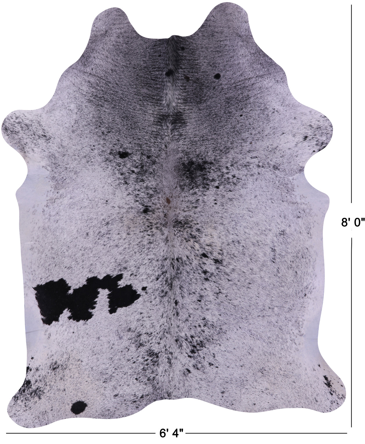 Black Salt & Pepper Natural Cowhide Rug - XX-Large 8' 0"H x 6' 4"W