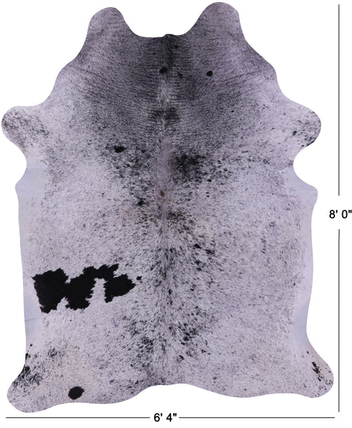 Black Salt & Pepper Natural Cowhide Rug - XX-Large 8' 0
