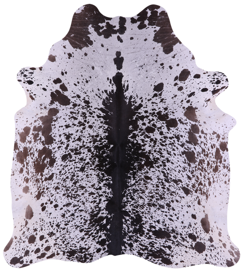 Brown Salt & Pepper Natural Cowhide Rug - Large 6' 9