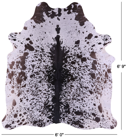 Brown Salt & Pepper Natural Cowhide Rug - Large 6' 9